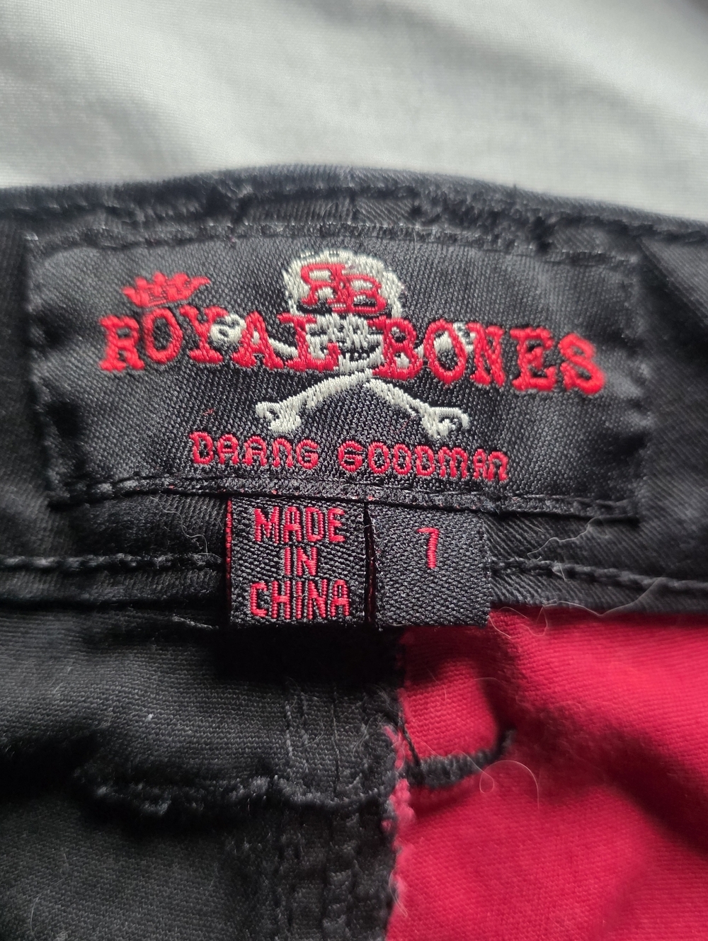 Royal Bones Daang Goodman Skinny Jeans Black Red Y2k - Picture 5 of 11